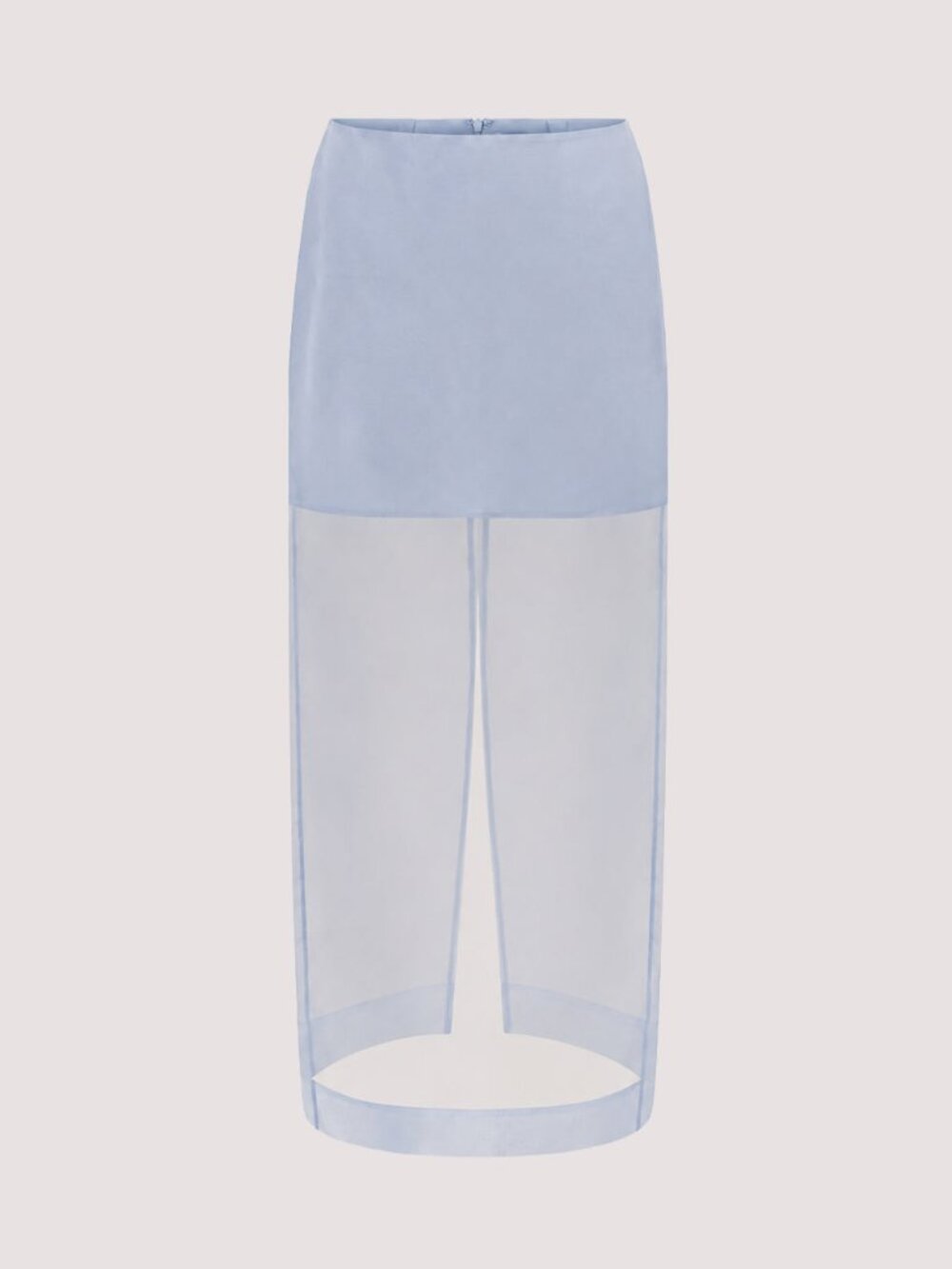 NEW Dissh Sian Dusty Blue Silk Organza Midi Skirt - Picture 2 of 6